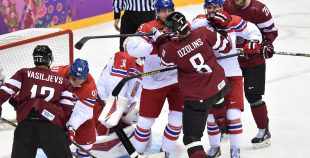 Latvijas hokeja valstsvienība "Soči2014"