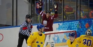 Latvijas hokeja valstsvienība "Soči2014"