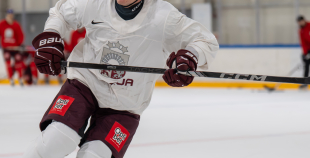 Latvijas izlases pirmais treniņš pirms "Deutschland Cup"