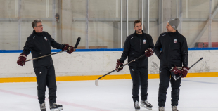 Latvijas izlases pirmais treniņš pirms "Deutschland Cup"