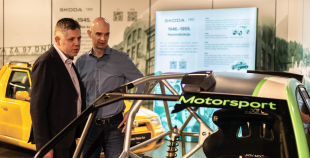 “Škoda 130 gadi” izstādē redzama arī 2021. gada PČ hokeja čempionāta elektroauto