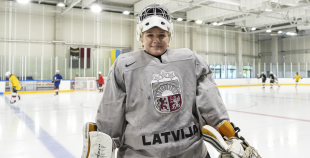 Latvijas U18 meiteņu hokeja izlases treniņš
