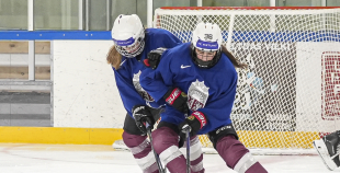 Latvijas U18 meiteņu hokeja izlases treniņš