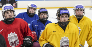 Latvijas U18 meiteņu hokeja izlases treniņš