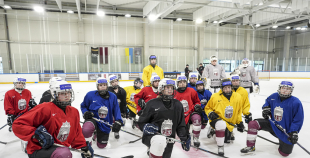 Latvijas U18 meiteņu hokeja izlases treniņš