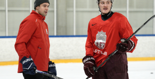 Latvijas hokeja izlases treniņš (09.12)